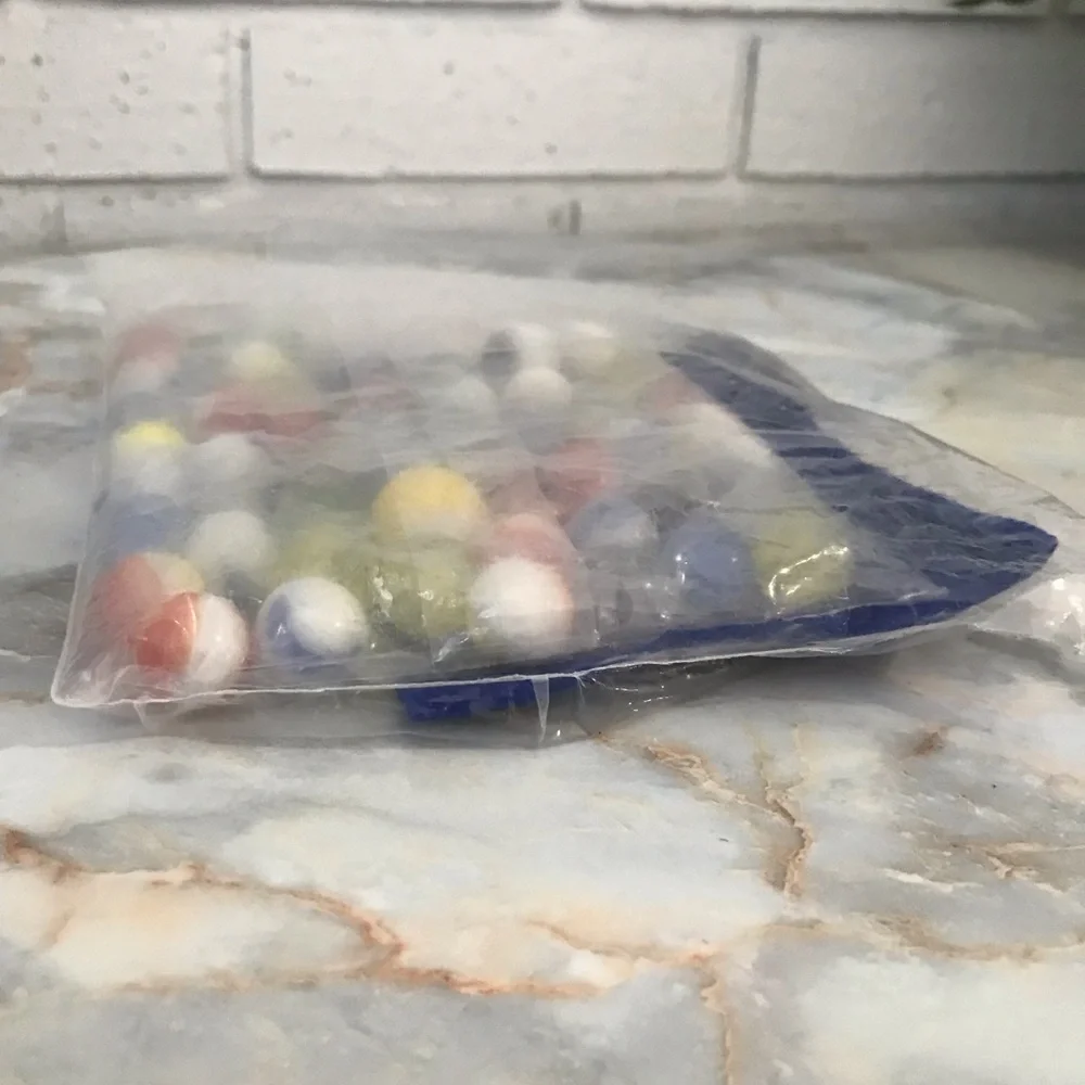 Discovery Toys Simply Marbleous Marble Set NEW Blue Drawstring Bag